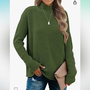 Oversized Mock Neck Knit Sweater Size M